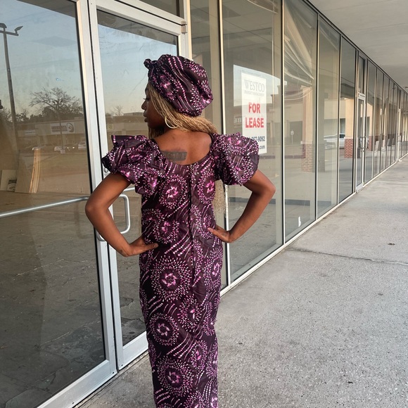 African Ankara women full length Maxi dress - Picture 2 of 7